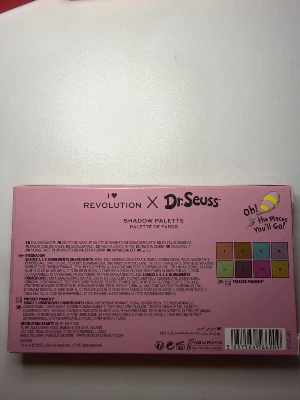 Revolution Dr. Seuss Eyeshadow Palettes - Pink, Green, Red, Blue